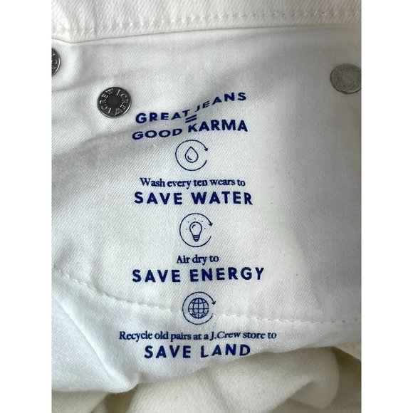 J. Crew Women's Cut-Off Button Fly White Denim Short High Rise 98% Cotton Sz 25 - Picture 11 of 13